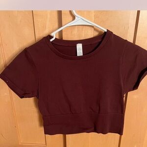 Women's Burgundy Crop Top